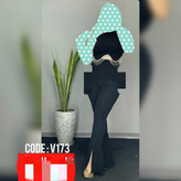 V173 ست نیمتنه کراپ تاپ و شلوار جلو چاکدار جنس لمه فری سایز ۳۸ تا ۴۴ تن شیک