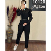 10120 سرهمی اورال اوورال یقه انگلیسی دوبل کرپ مازراتی عالی فری سایز ۳۶ تا ۴۰ تن شیک