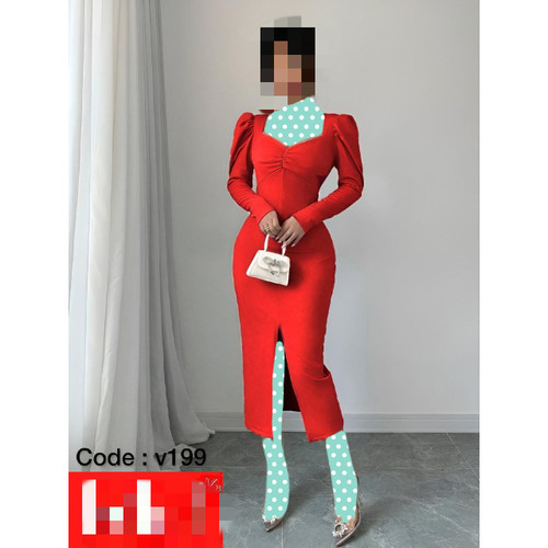 V199 تونیک پیراهن مجلسی جلو سینه چیندار گلاسکو عالی فری سایز ۳۶ تا ۴۴ تن شیک