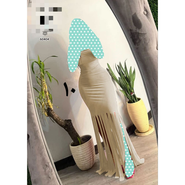 60404 پیراهن ماکسی بلند ریش ریش سوپر فیلامنت فری سایز ۳۸ تا ۴۲ تن شیک