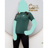 2113 بلوز نیم زیپ نیمزیپ آستین کوتاه فلامنت عالی بیگ سایز بزرگ فری سایز 44 تا 48 تن شیک