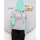 2113 بلوز نیم زیپ نیمزیپ آستین کوتاه فلامنت عالی بیگ سایز بزرگ فری سایز 44 تا 48 تن شیک