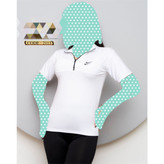 2113 بلوز نیم زیپ نیمزیپ آستین کوتاه فلامنت عالی بیگ سایز بزرگ فری سایز 44 تا 48 تن شیک