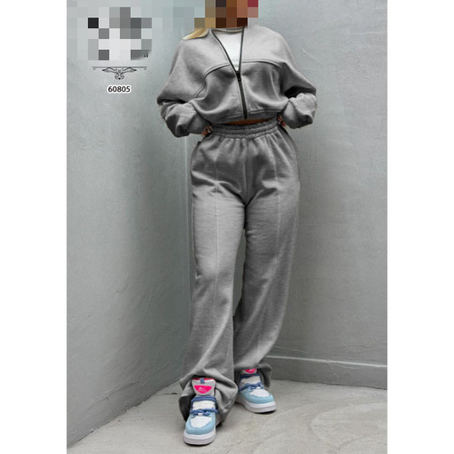 60805 ست سویشرت و شلوار بگ دورس کرکی فری سایز 36 تا 44 تن شیک