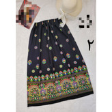 041101 دامن نخی چاپی طرح آینه قد ۱۰۰ فری سایز ۳۸ تا ۶۰ تن شیک