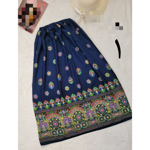 041101 دامن نخی چاپی طرح آینه قد ۱۰۰ فری سایز ۳۸ تا ۶۰ تن شیک