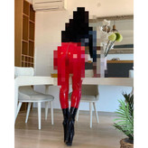 022 شلوار لگ لاتکس ترک براق کمر گنی پشت زیپ دار قد ۹۲ در ۲ سایزبندی تن شیک