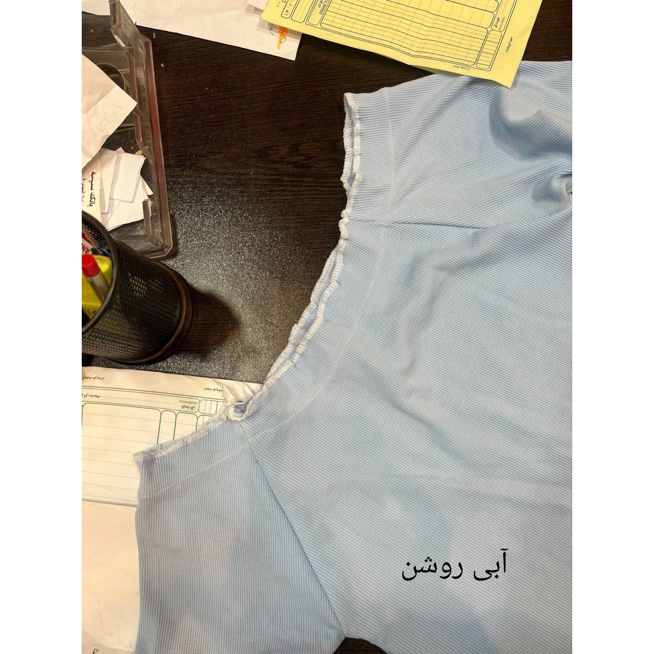1440 کراپ نیمتنه فانتزی فانریپ پنبه کبریتی فری سایز ۳۸ تا ۴۲ تن شیک - آبی