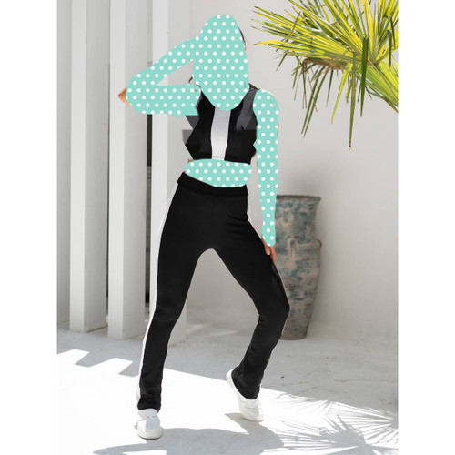 1569 ست نیمتنه کراپ شلوار دمپا فانریپ پنبه بهاری فری سایز ۳۶ تا ۴۲ تن شیک