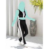 1569 ست نیمتنه کراپ شلوار دمپا فانریپ پنبه بهاری فری سایز ۳۶ تا ۴۲ تن شیک