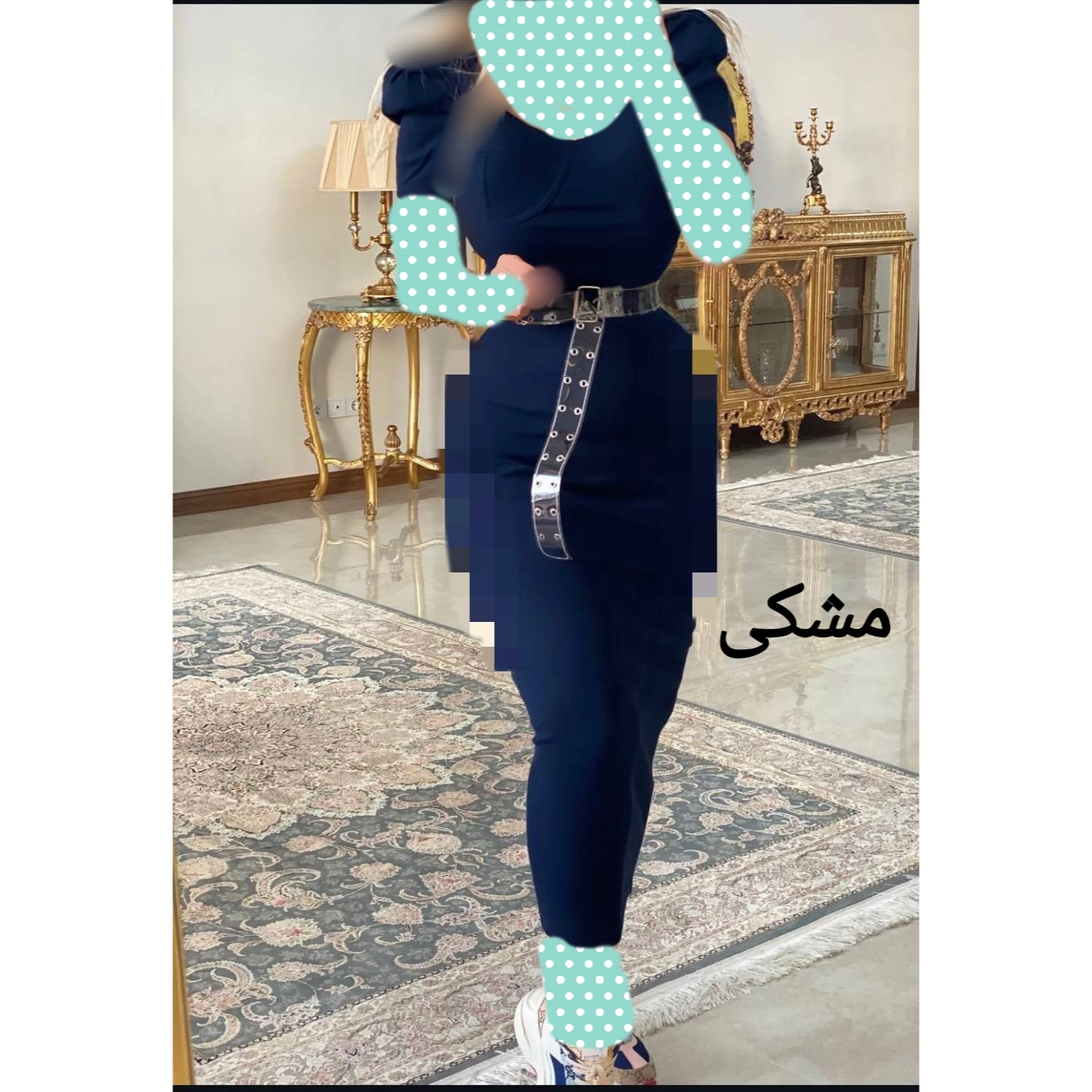 پیراهن تونیک ماکسی بلند آستین پفکی کوتاه ژپون دار فانریپ پنبه کبریتی فری ۳۶ تا ۴۶ تن شیک