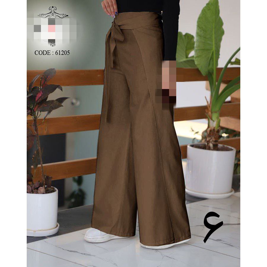 تصویر شلوار سوپر بگ کرپ مازراتی زنانه کمر دو بندی شیک رنگ زرشکی سایز ۳۶-۴۴ 