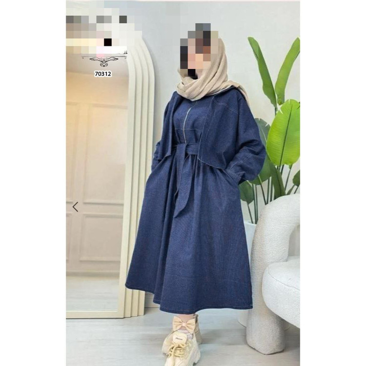 70312 کت و سارافون سارافن جنس جین تنسل فری سایز ۳۸ تا ۴۶ تن شیک