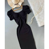 پیراهن تونیک ماکسی بلند آستین پفکی کوتاه ژپون دار فانریپ پنبه کبریتی فری ۳۶ تا ۴۶ تن شیک