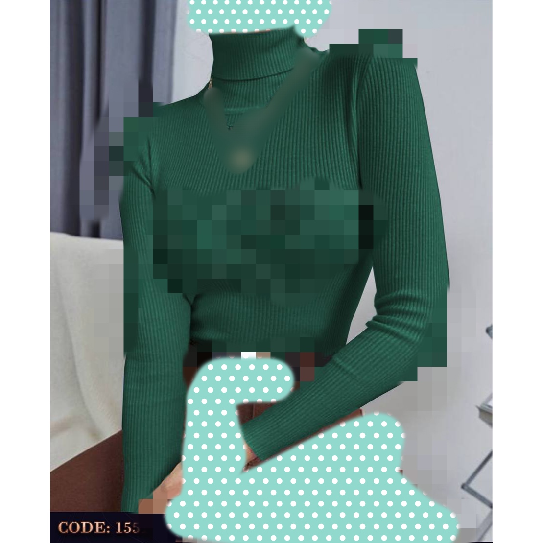 تیشرت آستین بلند یقه اسکی دوبل فانریپ کبریتی عالی فری ۳۶ تا ۴۲ تن شیک