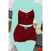 ست تاپ کراپ نیمتنه شورتک فشن فانریپ پنبه کبریتی فری سایز 38 تا 42 تن شیک