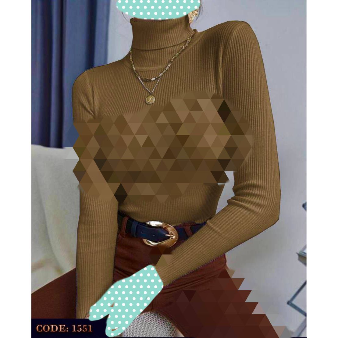 تیشرت آستین بلند یقه اسکی دوبل فانریپ کبریتی عالی فری ۳۶ تا ۴۲ تن شیک