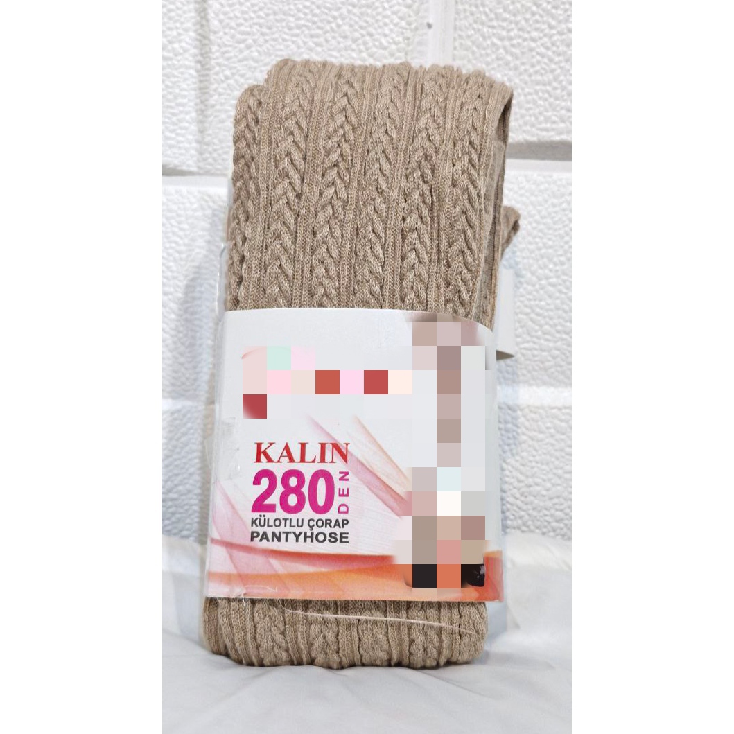 جوراب شلواری بافت‌ گندمی  بیگ سایز فری ۳۶ تا ۵۲ تن شیک