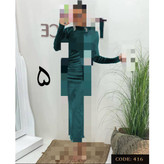 416 پیراهن بلند مجلسی مخمل ساده کره ای دو ور کش قد از سرشانه ۱۳۵ فری سایز ۳۶ تا ۴۶ تن شیک