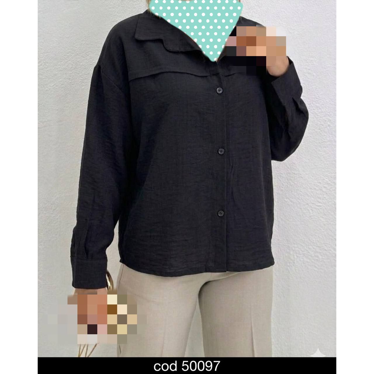 50097 شومیز مشکی محرمی پیله دار لنین زارا قد ۶۰ عرض ۶۰ فری سایز ۳۶ تا ۴۲ تن شیک