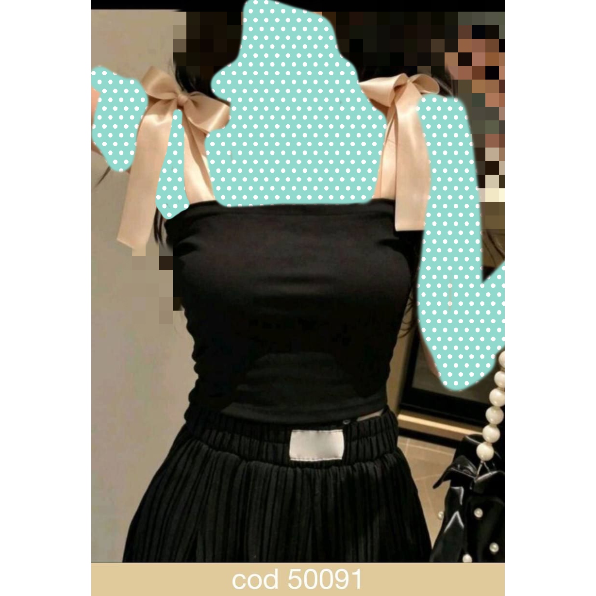50091 کراپ نیمتنه بند پاپیونی فانریپ‌ کبریتی فری سایز ۳۶ تا ۴۲ تن شیک